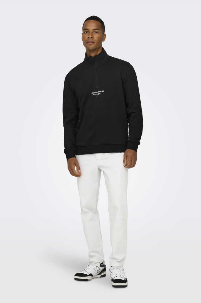 ONSCURATED REG HALF ZIP SWEAT 22030922 Black